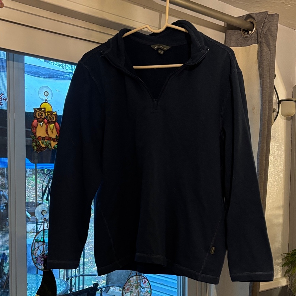 Eddie Bauer Men's Dark Blue Zip Up Sweater